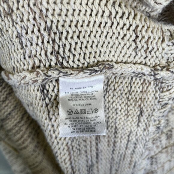 Anthropologie Bird Chunky Knit Cardigan Sweater Small Beige Boho Lagenlook - Picture 9 of 10